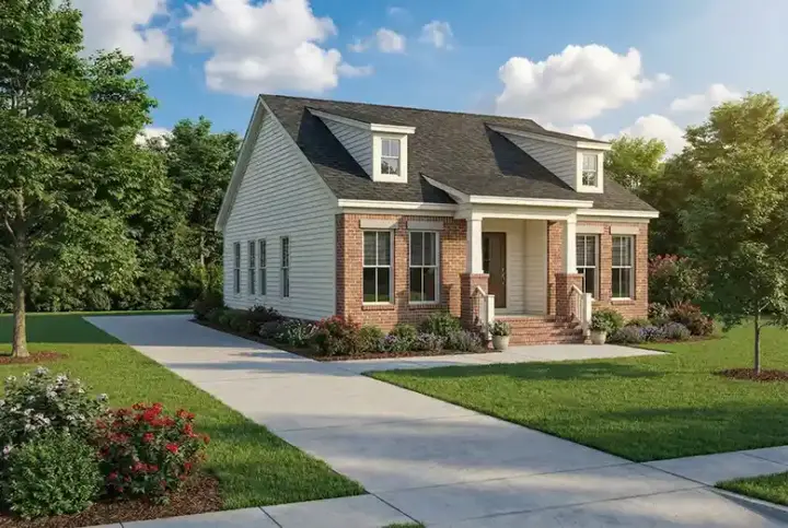 Southern house plans 12-529 - front exterior, 1,259 sq ft, 3 bed, 2 bath house plans | Monster House Plans