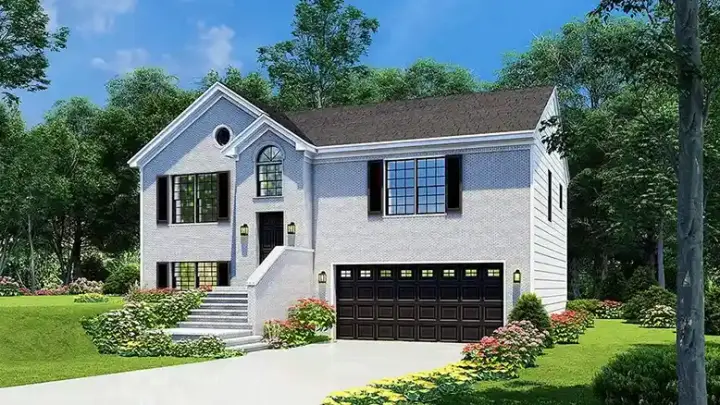 Traditional house plans 12-542 - front exterior, 1,614 sq ft, 4 bed, 3 bath house plans | Monster House Plans