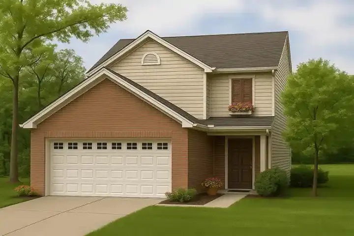 Traditional house plans 12-546 - front exterior, 1,375 sq ft, 3 bed, 2 bath house plans | Monster House Plans