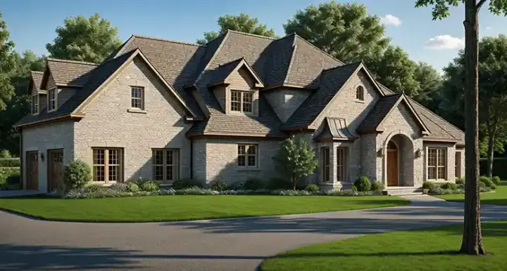 Traditional house plans 12-550 - front exterior, 4,488 sq ft, 4 bed, 3 bath house plans | Monster House Plans