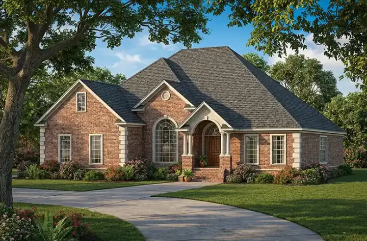 European house plans 12-561 - front exterior, 2,542 sq ft, 4 bed, 3 bath house plans | Monster House Plans