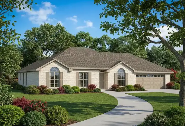 Traditional house plans 12-566 - front exterior, 1,922 sq ft, 3 bed, 2 bath house plans | Monster House Plans