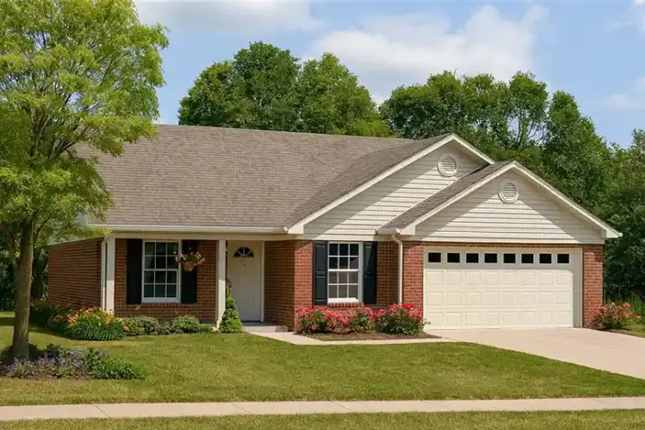 Traditional house plans 12-568 - front exterior, 1,082 sq ft, 3 bed, 2 bath house plans | Monster House Plans