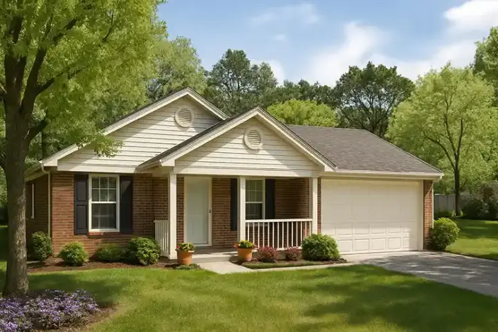 Traditional house plans 12-569 - front exterior, 1,023 sq ft, 3 bed, 2 bath house plans | Monster House Plans