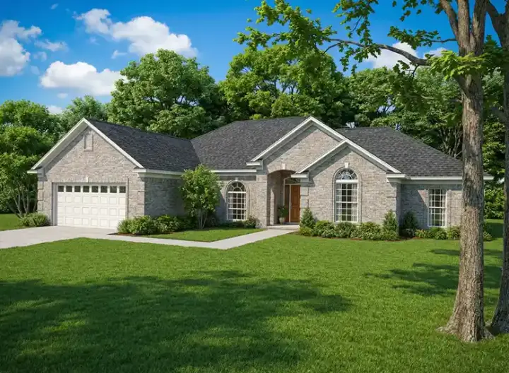Traditional house plans 12-571 - front exterior, 2,007 sq ft, 4 bed, 2 bath house plans | Monster House Plans