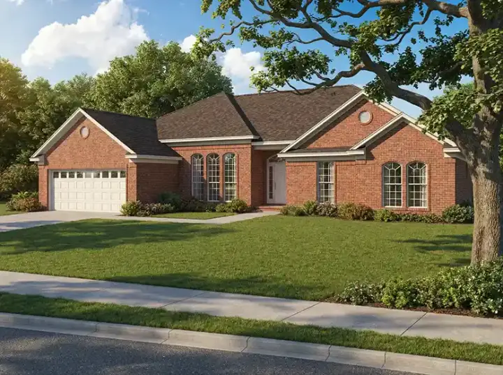 Traditional house plans 12-572 - front exterior, 2,113 sq ft, 4 bed, 2 bath house plans | Monster House Plans
