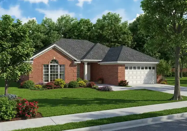 Traditional house plans 12-577 - front exterior, 1,576 sq ft, 3 bed, 2 bath house plans | Monster House Plans