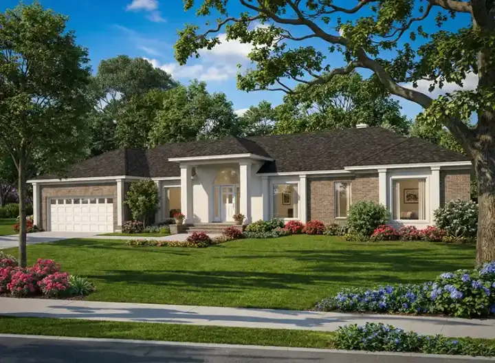 Traditional house plans 12-584 - front exterior, 3,246 sq ft, 4 bed, 2 bath house plans | Monster House Plans