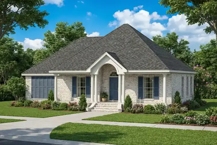 Southern house plans 12-589 - front exterior, 1,235 sq ft, 3 bed, 2 bath house plans | Monster House Plans