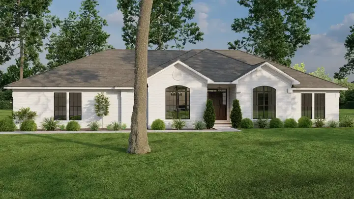 Traditional house plans 12-590 - front exterior, 1,913 sq ft, 4 bed, 2 bath house plans | Monster House Plans