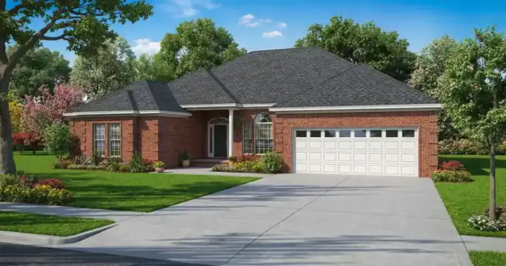 Traditional house plans 12-603 - front exterior, 2,536 sq ft, 4 bed, 2 bath house plans | Monster House Plans