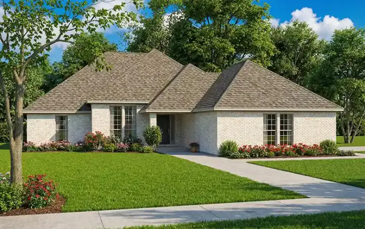 Traditional house plans 12-608 - front exterior, 1,797 sq ft, 3 bed, 2 bath house plans | Monster House Plans