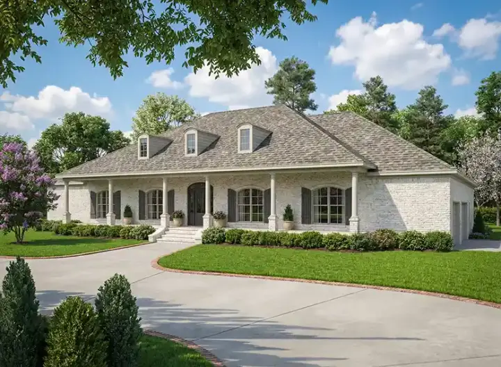 Southern house plans 12-609 - front exterior, 2,804 sq ft, 4 bed, 2 bath house plans | Monster House Plans