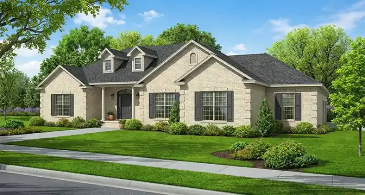 Traditional house plans 12-611 - front exterior, 2,424 sq ft, 4 bed, 3 bath house plans | Monster House Plans