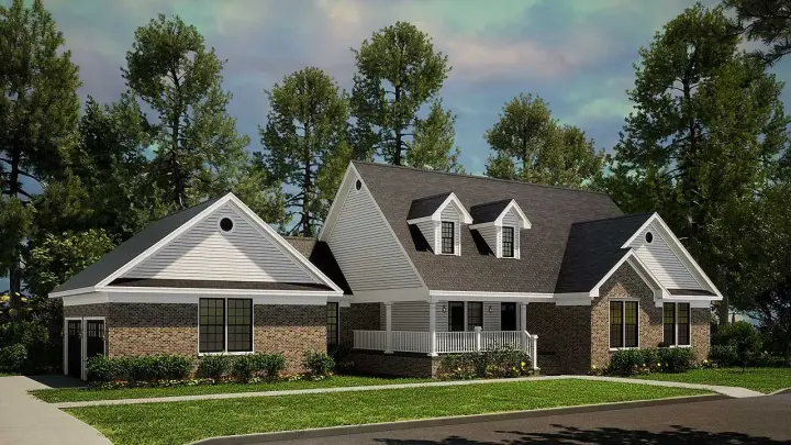 Southern house plans 12-615 - front exterior, 1,853 sq ft, 3 bed, 2 bath house plans | Monster House Plans