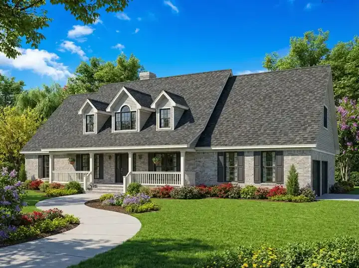 Country house plans 12-619 - front exterior, 2,747 sq ft, 5 bed, 3 bath house plans | Monster House Plans