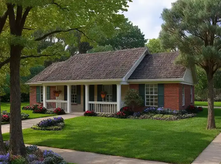 Country house plans 12-623 - front exterior, 1,100 sq ft, 3 bed, 2 bath house plans | Monster House Plans