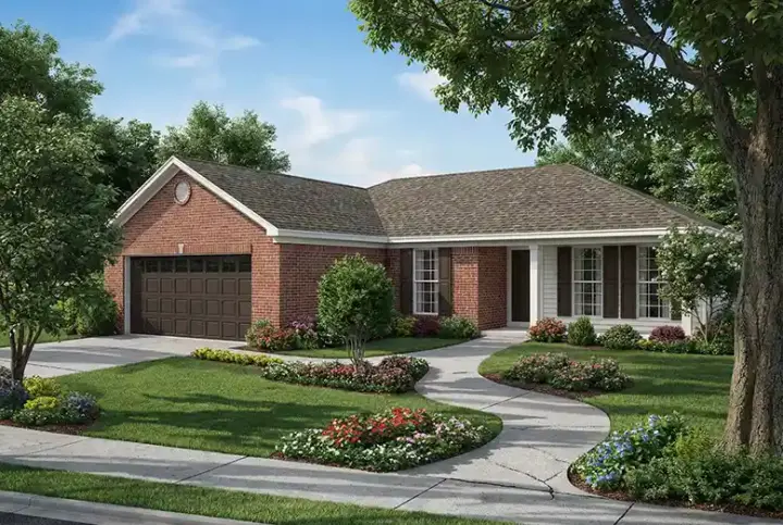 Traditional house plans 12-662 - front exterior, 1,193 sq ft, 3 bed, 2 bath house plans | Monster House Plans