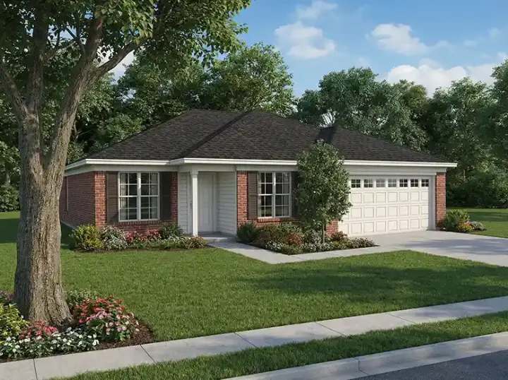 Traditional house plans 12-663 - front exterior, 1,106 sq ft, 3 bed, 2 bath house plans | Monster House Plans