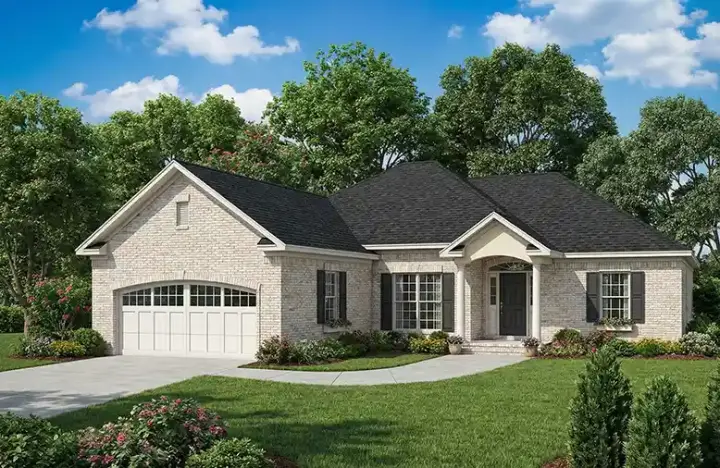 Traditional house plans 12-672 - front exterior, 1,708 sq ft, 3 bed, 2 bath house plans | Monster House Plans