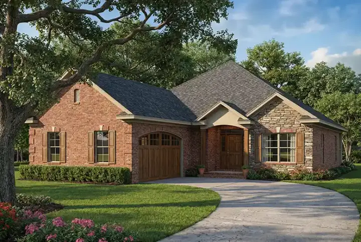Traditional house plans 12-674 - front exterior, 1,806 sq ft, 3 bed, 2 bath house plans | Monster House Plans