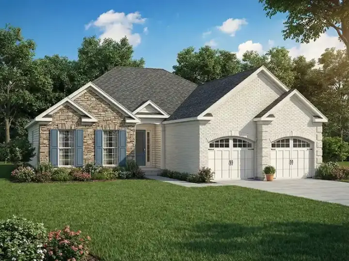 Traditional house plans 12-676 - front exterior, 1,287 sq ft, 2 bed, 2 bath house plans | Monster House Plans