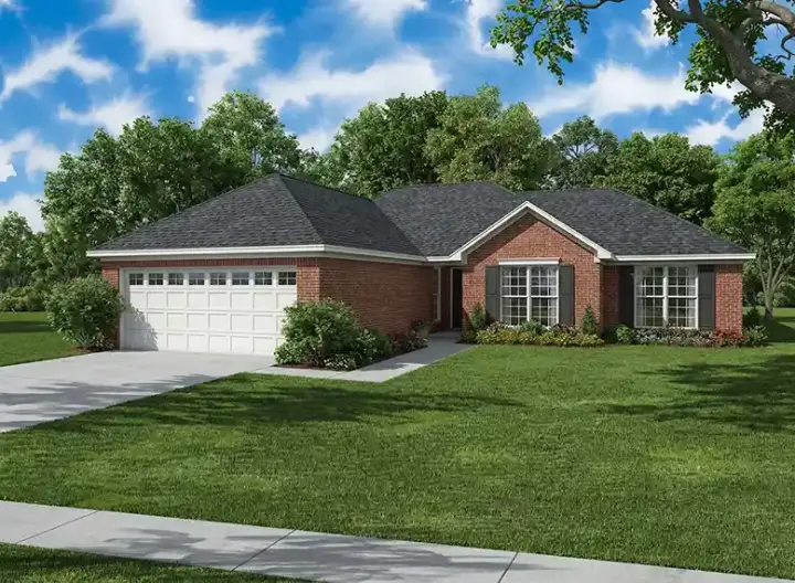 Traditional house plans 12-679 - front exterior, 1,288 sq ft, 3 bed, 2 bath house plans | Monster House Plans