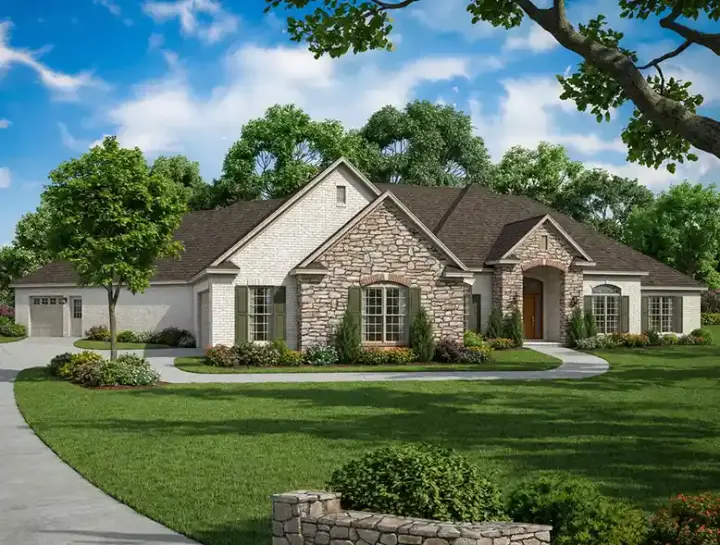 Traditional house plans 12-681 - front exterior, 3,342 sq ft, 3 bed, 4 bath house plans | Monster House Plans