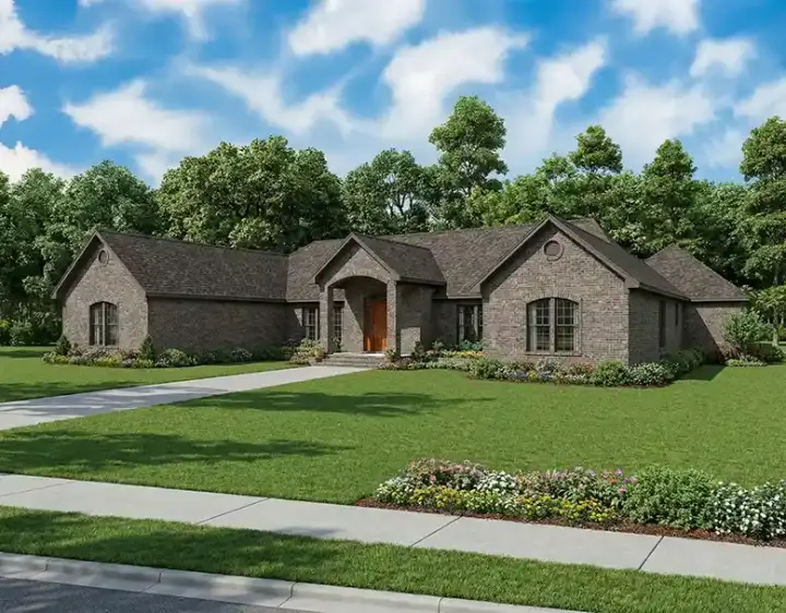 Traditional house plans 12-694 - front exterior, 2,864 sq ft, 3 bed, 3 bath house plans | Monster House Plans