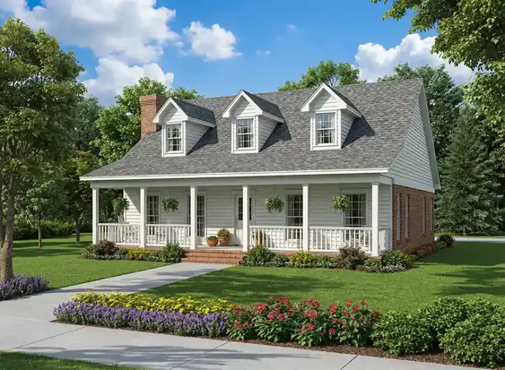 Country house plans 12-696 - front exterior, 1,712 sq ft, 2 bed, 2 bath house plans | Monster House Plans