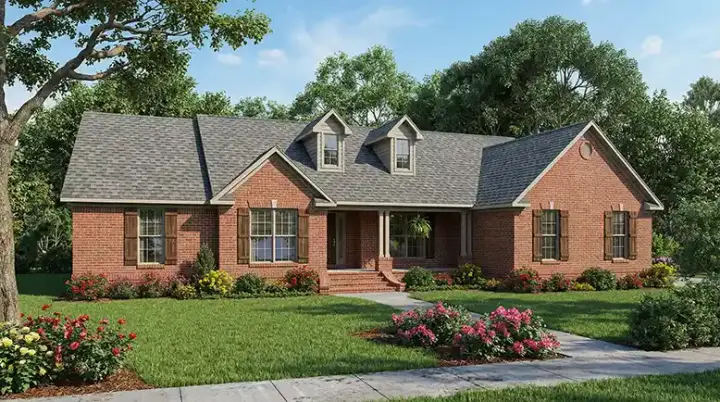 Traditional house plans 12-698 - front exterior, 2,487 sq ft, 4 bed, 3 bath house plans | Monster House Plans