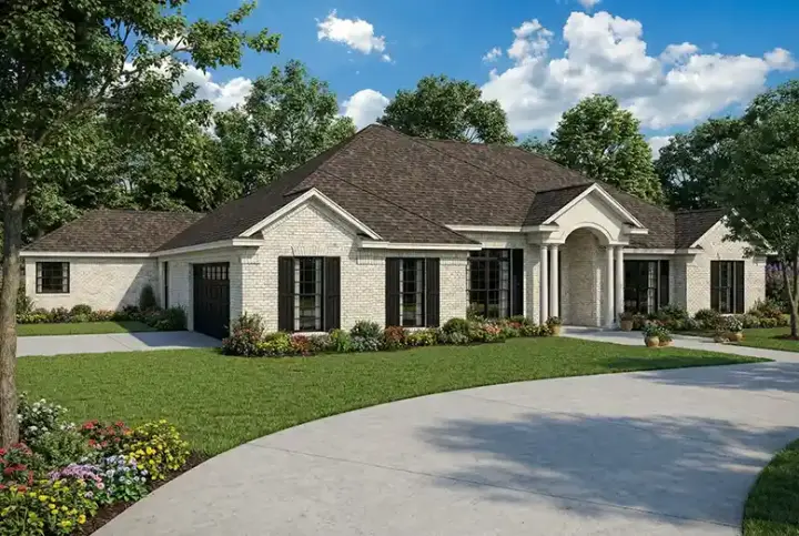 Traditional house plans 12-703 - front exterior, 2,668 sq ft, 4 bed, 3 bath house plans | Monster House Plans
