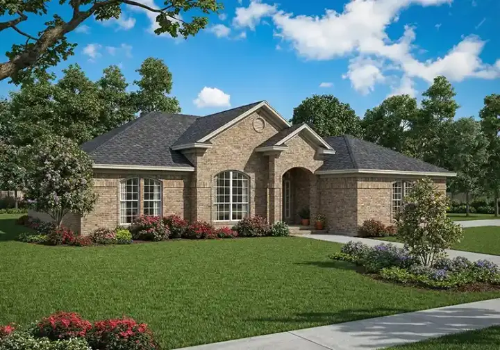 Traditional house plans 12-710 - front exterior, 1,807 sq ft, 3 bed, 2 bath house plans | Monster House Plans