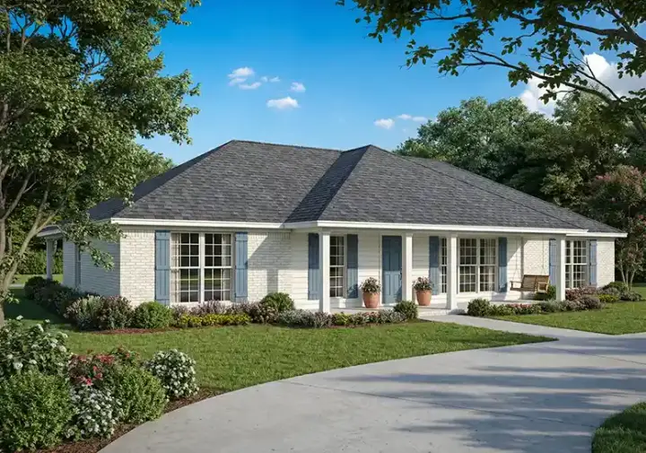 Southern house plans 12-716 - front exterior, 1,800 sq ft, 3 bed, 2 bath house plans | Monster House Plans