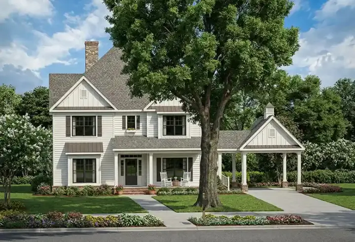 Country house plans 12-721 - front exterior, 3,046 sq ft, 5 bed, 2 bath house plans | Monster House Plans