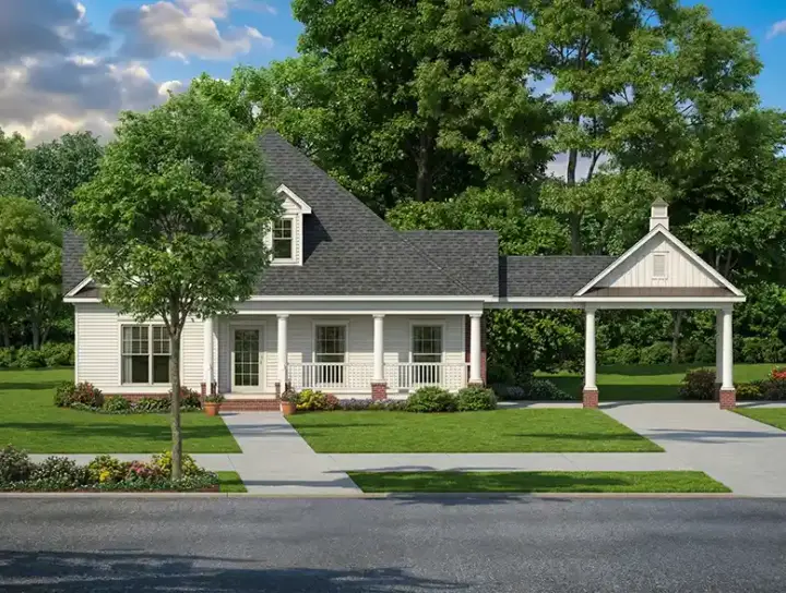Traditional house plans 12-726 - front exterior, 1,915 sq ft, 3 bed, 2 bath house plans | Monster House Plans