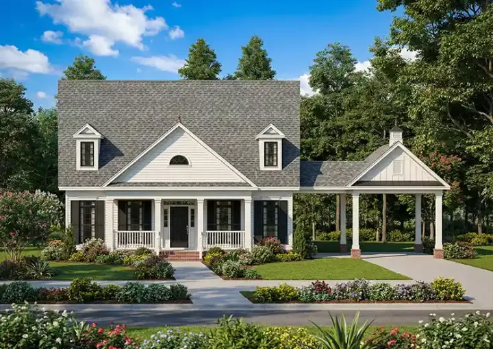 Southern house plans 12-728 - front exterior, 2,231 sq ft, 3 bed, 2 bath house plans | Monster House Plans