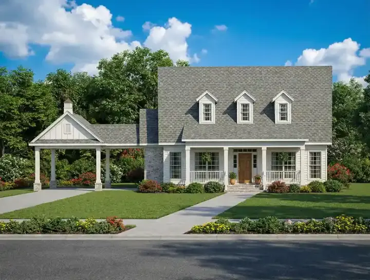 Country house plans 12-730 - front exterior, 1,832 sq ft, 3 bed, 2 bath house plans | Monster House Plans