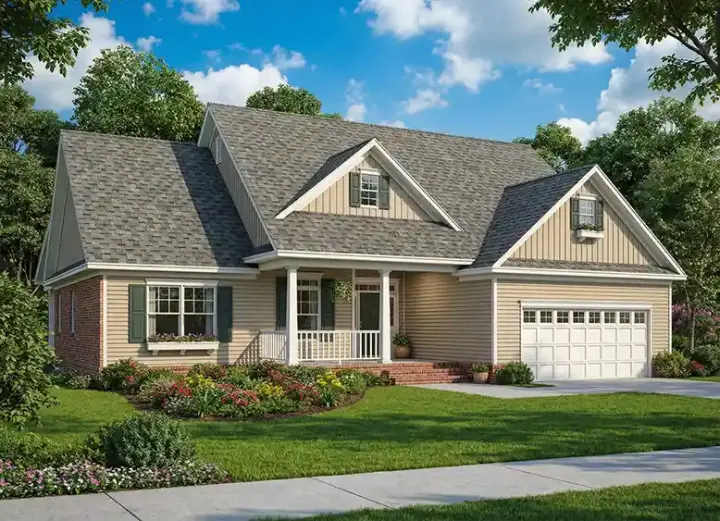 Traditional house plans 12-741 - front exterior, 1,710 sq ft, 3 bed, 2 bath house plans | Monster House Plans