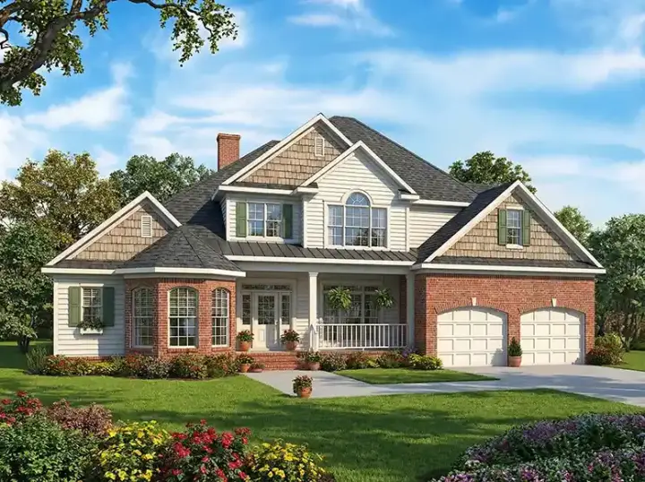Traditional house plans 12-744 - front exterior, 2,955 sq ft, 4 bed, 3 bath house plans | Monster House Plans