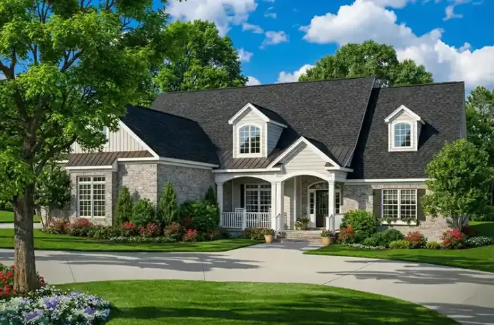 Traditional house plans 12-746 - front exterior, 2,975 sq ft, 4 bed, 4 bath house plans | Monster House Plans