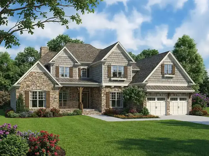 English Country house plans 12-748 - front exterior, 2,952 sq ft, 4 bed, 3 bath house plans | Monster House Plans