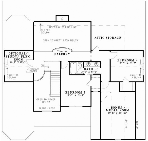 Upper/Second Floor Plan: 12-750