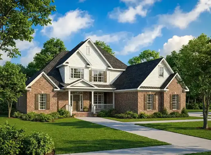 Traditional house plans 12-754 - front exterior, 2,354 sq ft, 3 bed, 2 bath house plans | Monster House Plans