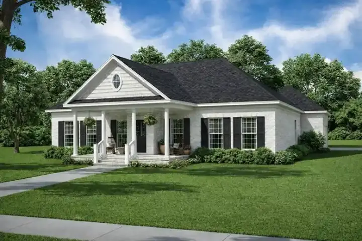 Southern house plans 12-756 - front exterior, 1,689 sq ft, 3 bed, 2 bath house plans | Monster House Plans