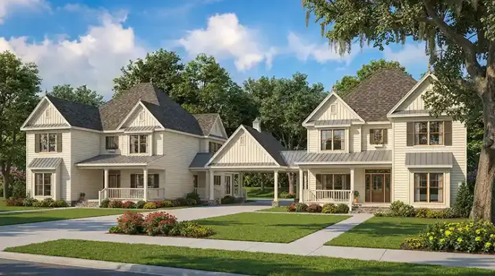Southern house plans 12-766 - front exterior, 6,092 sq ft, 8 bed, 6 bath house plans | Monster House Plans