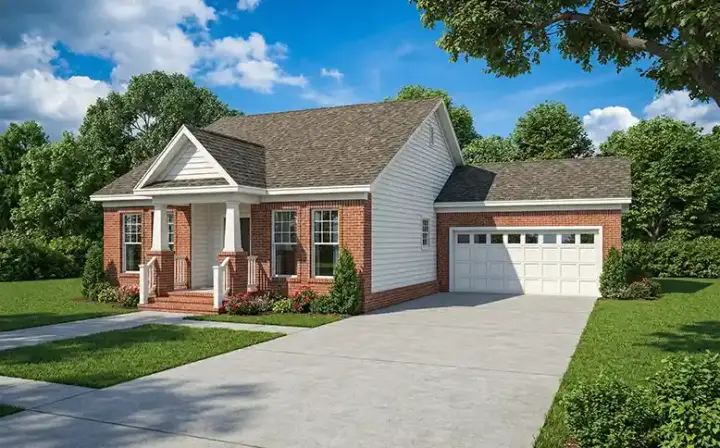 Southern house plans 12-831 - front exterior, 1,252 sq ft, 3 bed, 2 bath house plans | Monster House Plans