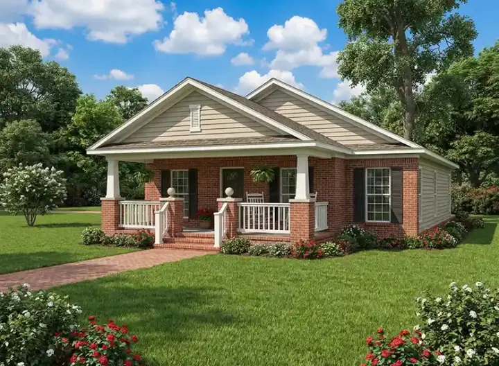 Craftsman house plans 12-832 - front exterior, 1,256 sq ft, 3 bed, 2 bath house plans | Monster House Plans