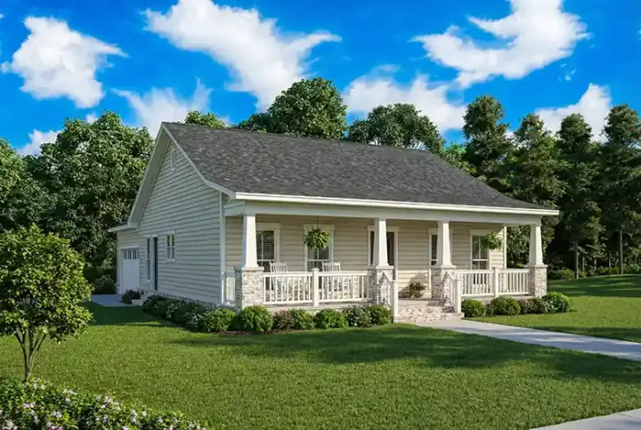 Country house plans 12-833 - front exterior, 1,248 sq ft, 3 bed, 2 bath house plans | Monster House Plans