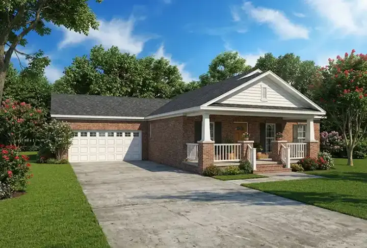 Southern house plans 12-834 - front exterior, 1,250 sq ft, 3 bed, 2 bath house plans | Monster House Plans